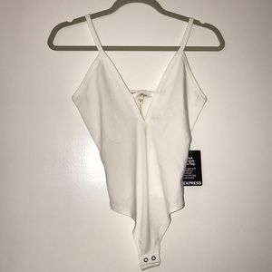 White thong body suit